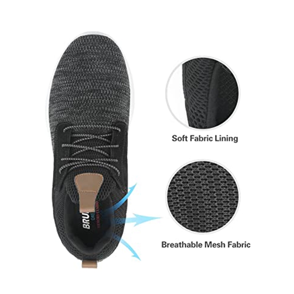 Men's Casual Lightweight Walking Shoes - BLACK GREY - 2